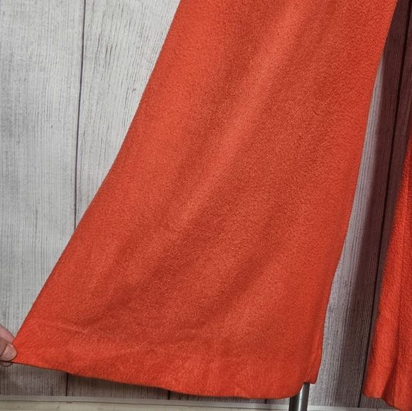 Vintage 70s Groovy Miss Elaine Orange Wide Leg Jumpsuit - Picture 4 of 9
